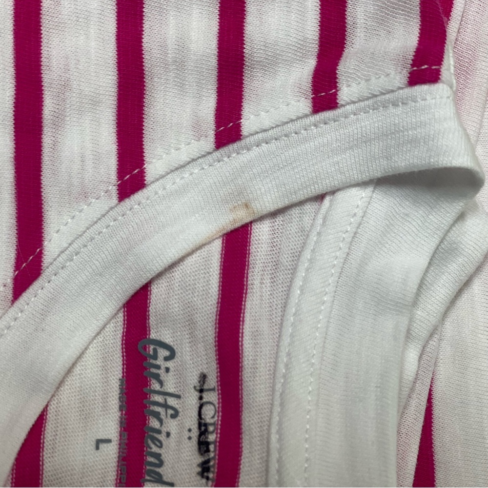 J. Crew Pink and White Striped Short Sleeve Tee #242 - Picture 5 of 6
